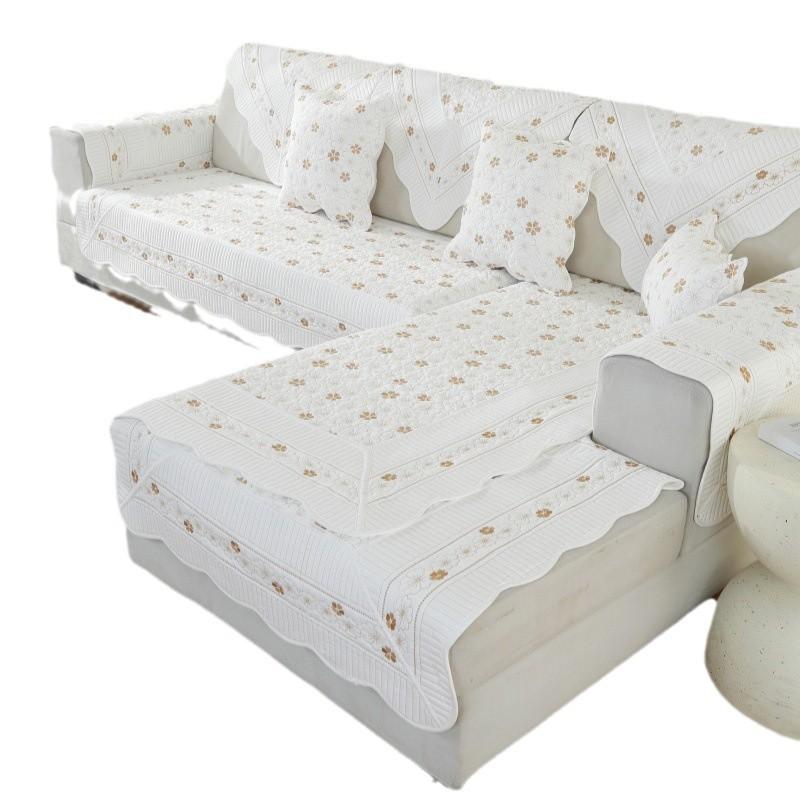 Universal Pure Cotton Sofa Cushion For All Seasons, Simple And Modern Cotton Fabric Cushion, Thickened Sofa Cover Towel, Dual-Purpose