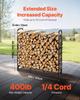 Firewood Rack with Waterproof Cover, 1.22m Outdoor Firewood Holder, 1/4 Cord Storage Metal Log Holder, 400lb Max Weight Capacity, Top Covered,