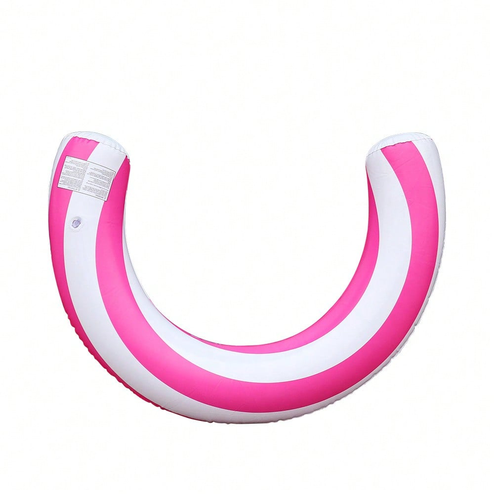 1pc New Striped U-Shaped Inflatable Swimming Ring,Arch Shape Design Swimming Pool Float,Thickened PVC Floating Device,For Summer