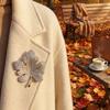 Vintage Sequin Leaf Brooch Trendy Jewelry Maple Leaf Pin  Fashion Dress