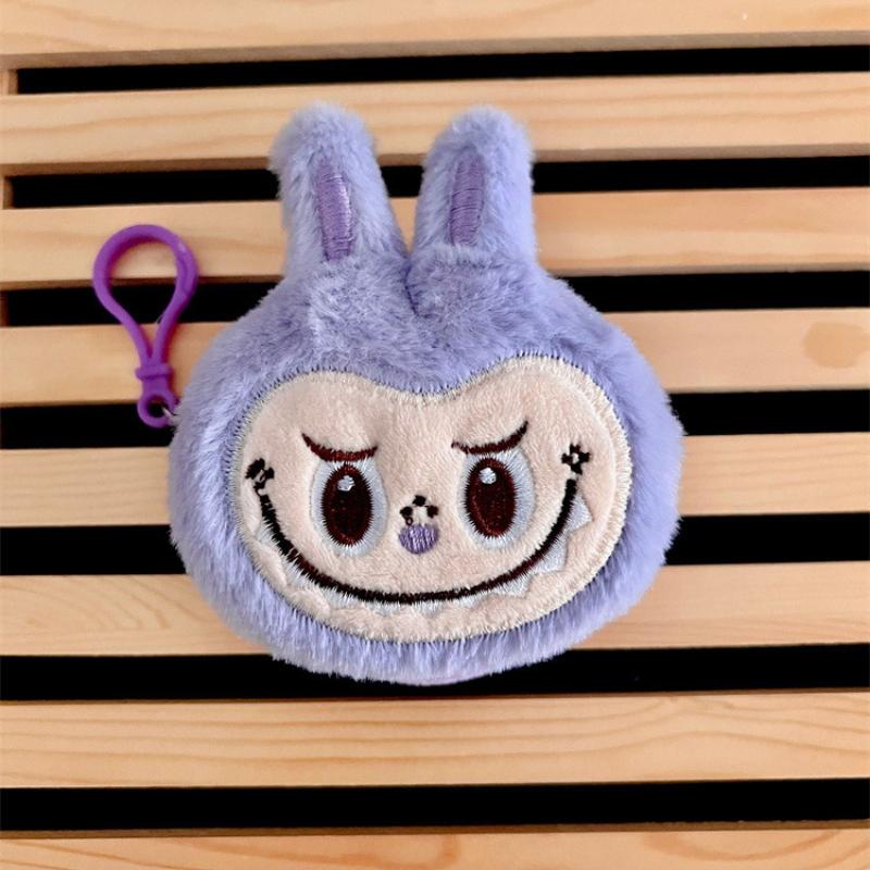 Creative New Labubu Bunny Plush Coin Purse Portable Round Earphone Bag Cute Cartoon Girly Heart