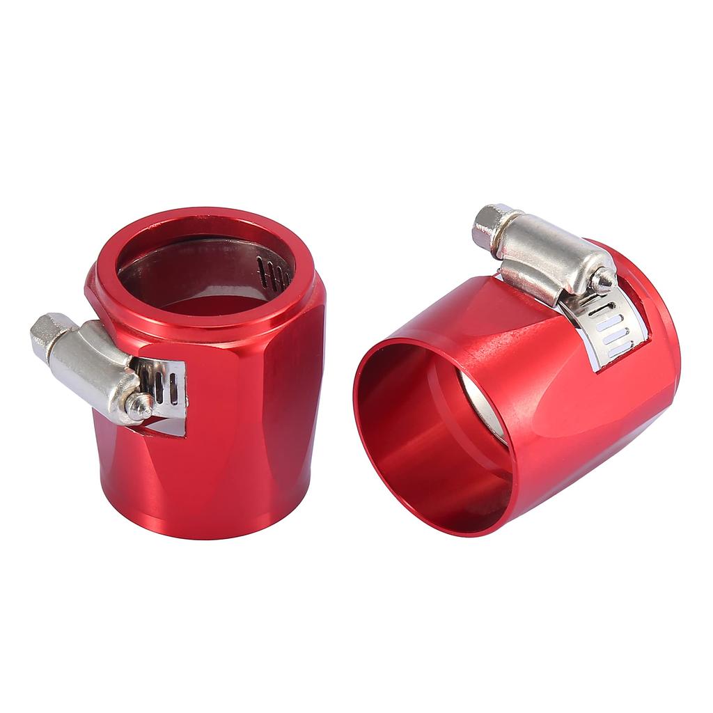 X AUTOHAUX Car Hose Finisher Clamp Car Hose Finisher Hose Connector Hex Hose for Car 4pcs Red AN18