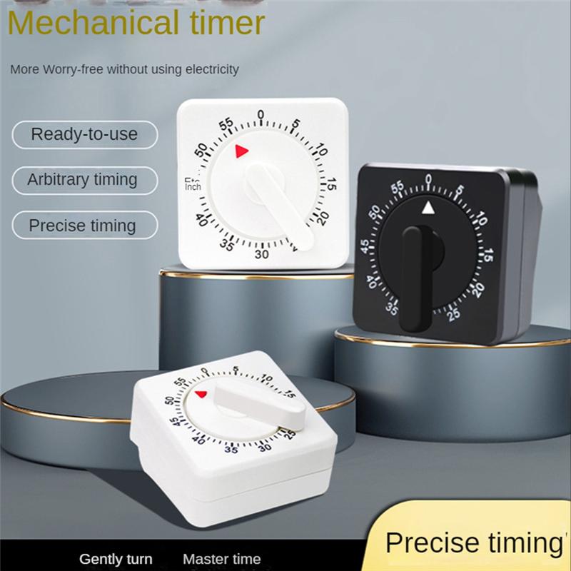 2025+ 2-Pack Square 60 Minute Mechanical Kitchen Timer,Chef Cooking Timer Clock with Loud Alarm,