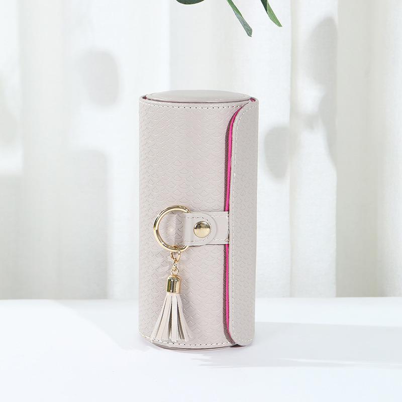 

Portable Three-Layer PU Jewelry Organizer Box for Travel 18.5*9CM серый