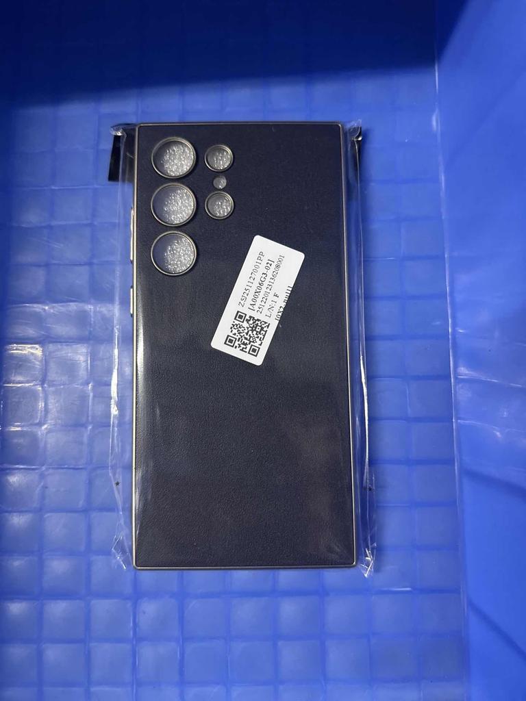 Geeignet für S24 Ultra: Bemalte Kunstleder-Handyhülle S24U Texturiertes Leder Cover Sturzsichere Schutzhülle