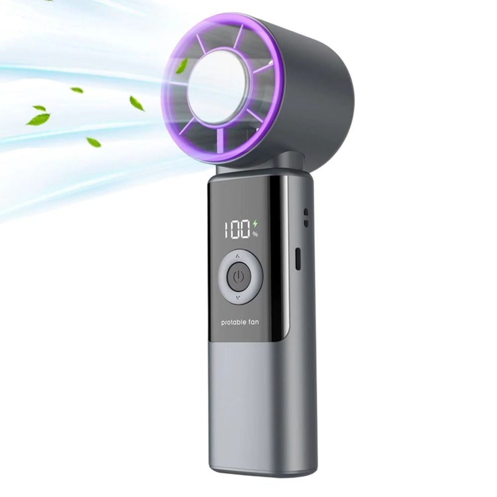 Digital Display Mini Electric Fan Adjustable Powerful Turbos Fan Portable Handheld Fan  Indoor Use