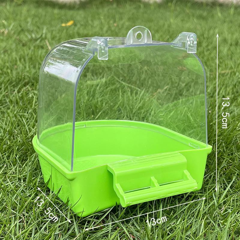 Grande Boîte de Bain Transparente pour Perruches Ondulées, Calopsittes, Inséparables, Perruches - Jouets et Fournitures pour Petits Oiseaux.