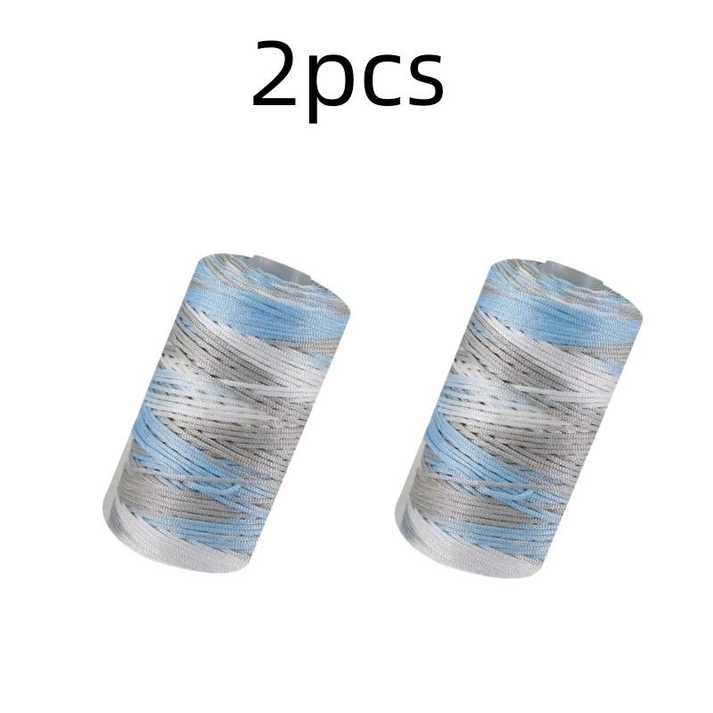 New Summer Crochet Yarn 1.5mm Thin Ice Cotton Thread for Hand Knitting Bag Hat Shoes 100g Hollow Line Colorful Nylon Cord