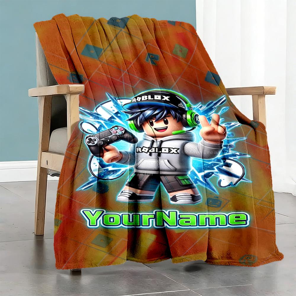 Roblox 81 Personalized Name Blanket Lightweight Personalized Blanket Soft & Cozy for Bed Picnics Office Chair Nap for All Occasions