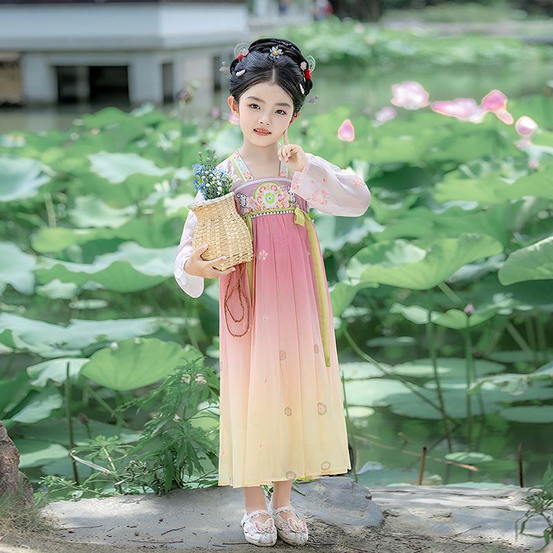 

Girls Hanfu Dress: Spring/Autumn Fairy Style - Ancient Chinese Fashion for Performance 90 cm