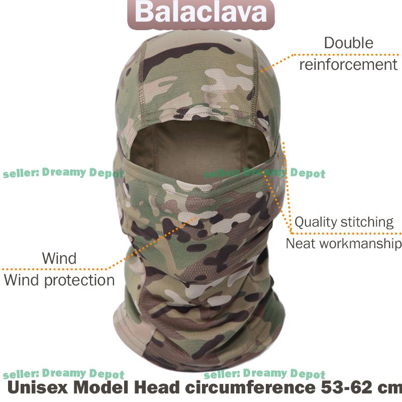 Outdoor Camo Neck Gaiter Summer Sun Protection Face Mask Full Face Cover Windproof Sandproof Headwear For Cycling Hiking Skiing one size fits all