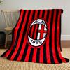 Vertical Red and Black Stripes with an Oval Logo In the Center. for All Seasons Blanket Lunch Break Throw Gift