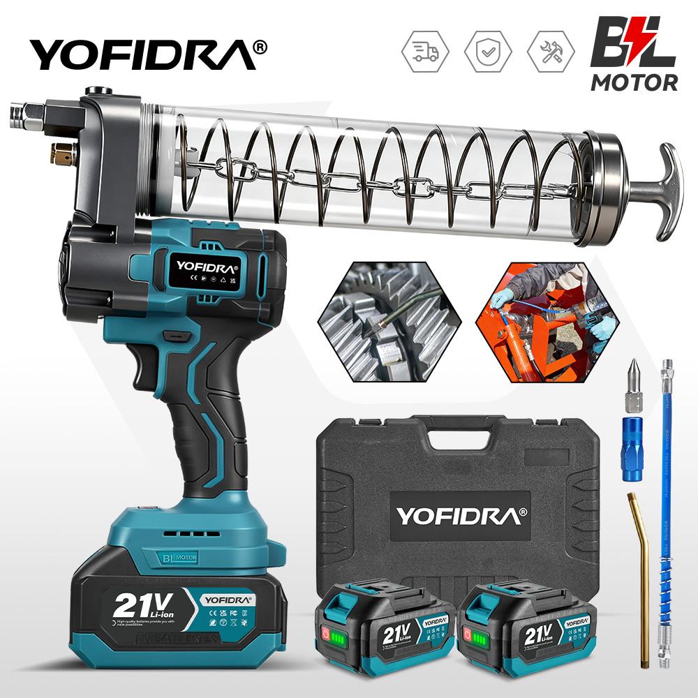 Yofidra 15000PSI 103Mpa Electric Grease Gun High Pressure Lubricating Oil Injector Machine Grease Gun For Makita 18V Battery Pin