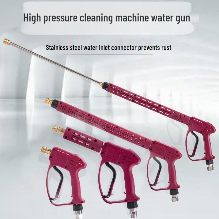 Stainless Steel High-Pressure Car Wash Water Gun with Anti-Tangle Design and Ceramic Valve, Pressure Resistant up to 350 kg.
