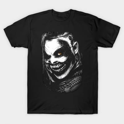 Summer Men's Devilish Pattern T-shirt - Cotton Horror Mask Design Short-sleeved Shirt - Round-neck Short-sleeved T-shirt