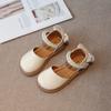 Girls Half Sandals 2024 Spring Summer Children Flat Shoes with Bow-knot on The Back Princess Sweet Soft Pearls Beads Sandals New
