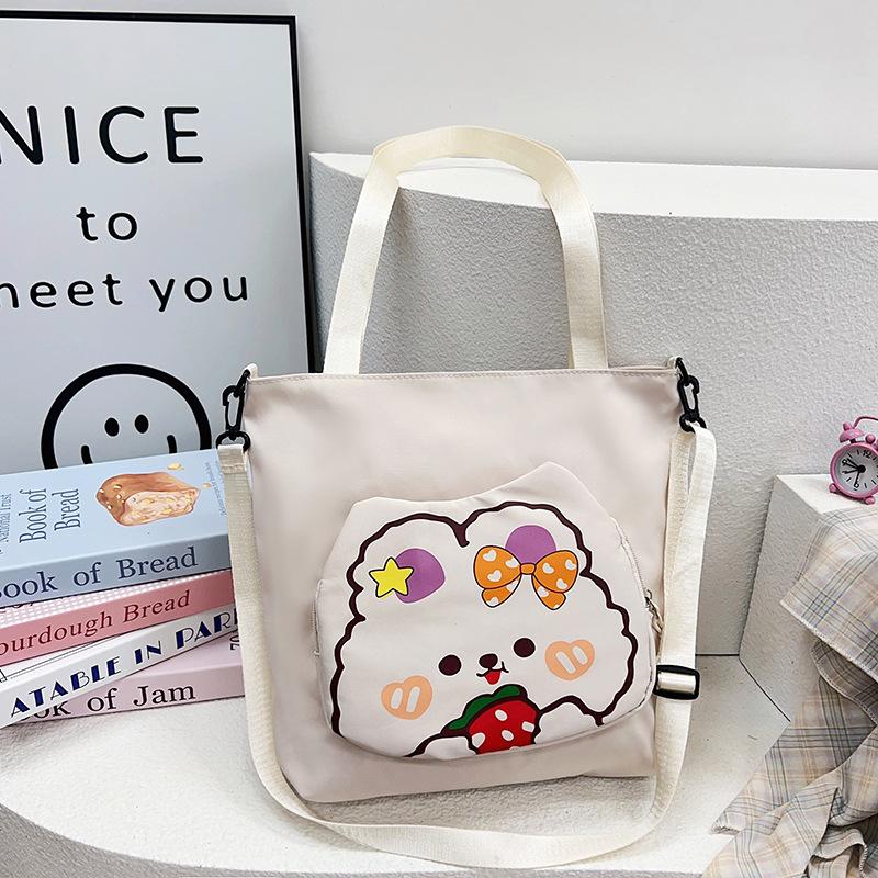 

Школьный рюкзак для девочек, учениц начальной и средней школы, детская косметичка, большая вместимость, милый мультяшный дизайн, нейлоновая сумка через плечо one size fits all