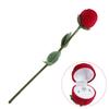 New Portable 3D Red Rose Jewelry Box Wedding Ring Gift Case Earrings Storage Display Holder Boxes For Earring Rings 1 Pc