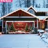 2D Door Banner 1 ASOONYUM Large Self Luminous Christmas Garage Door Banner with 2D Flat Fabric Winter Scene