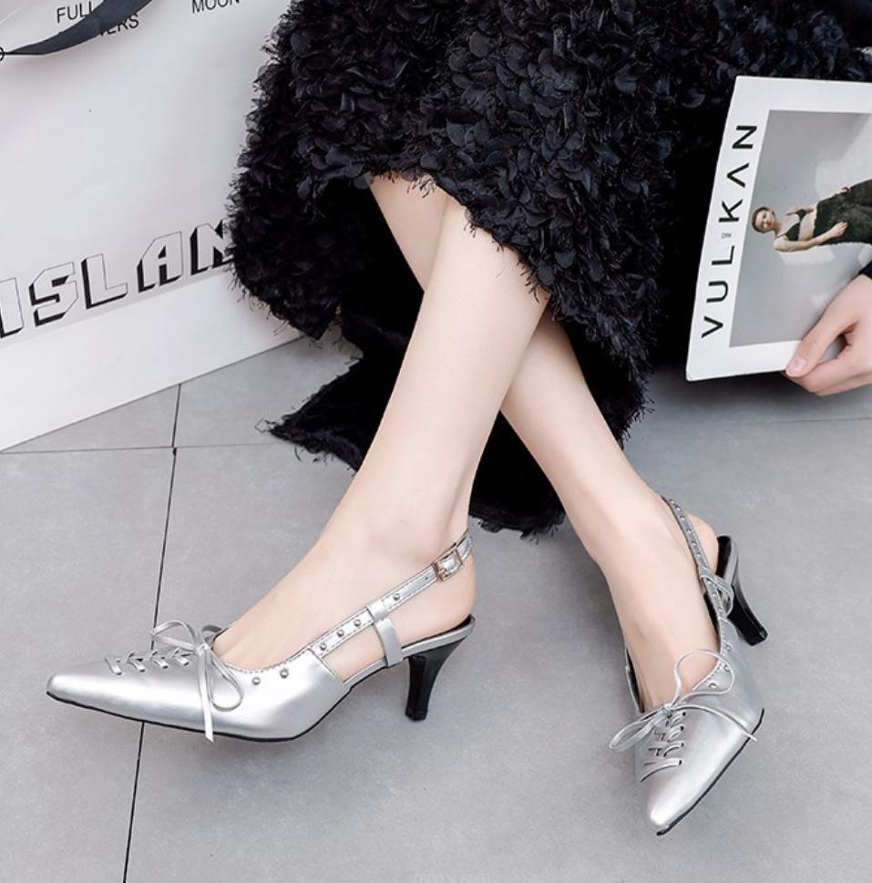 Spitze Pumps Sandalen Damen Hohe Absätze Schuhe Weiblich Sommer Flach Mode Schnürung Neu Elegant Frau Absatzzschuhe 2026