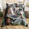 Koala Duvet Cover Twin Double Cute Animal Comforter Cover Kids Girls Bedroom Decor Theme Bedding Set Safari Wild Quilt Cover