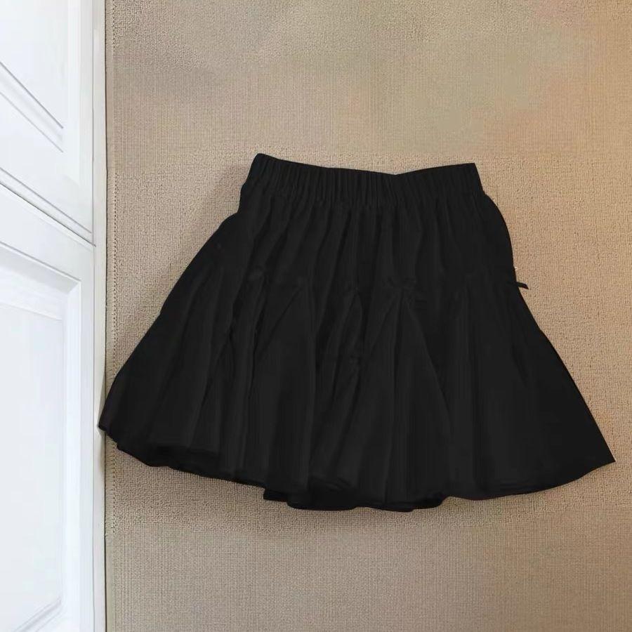 Elegant Ballet Style White Bow Skirt Women's Early Autumn Winter New High Waist A-line Cute Fluffy Flounced Cake Skirt