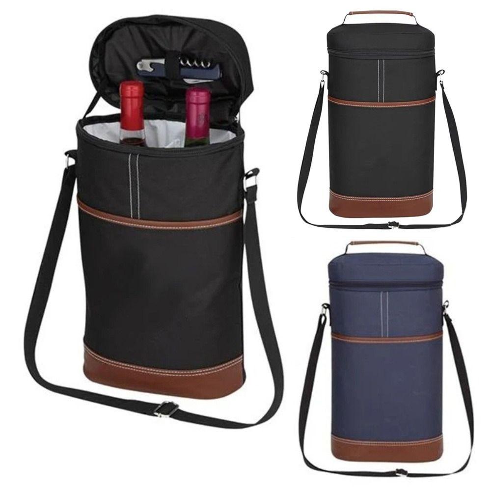 Two-bottle Wine Bottle Insulation Bag Portable Wine Bottle Storage Pouch Beach Activities