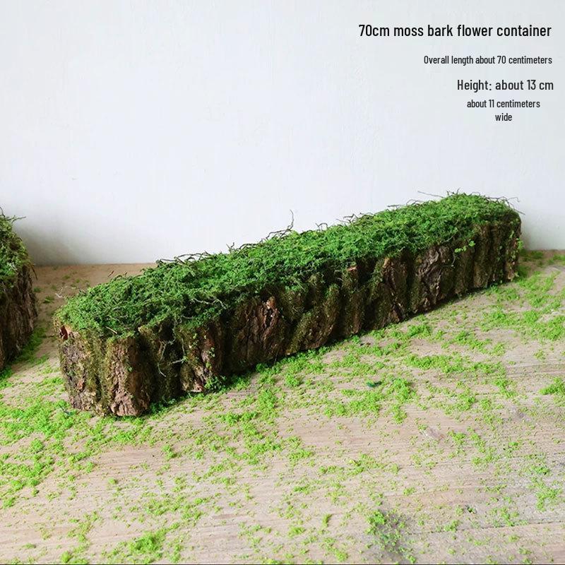 Forest Style Artificial Tree Stump with Moss Bark - Kindergarten and Country Style Decorative Ornament, Perfect for Landscaping or Inserting Flowers.