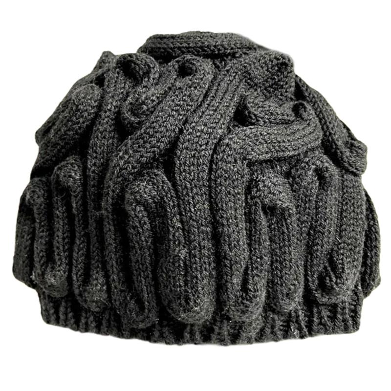 

Модная вязаная шапка Cerebrum, популярные шапки-бини, забавная зимняя теплая шапка для повседневной носки на улице, реквизит для косплей-вечеринок чёрный