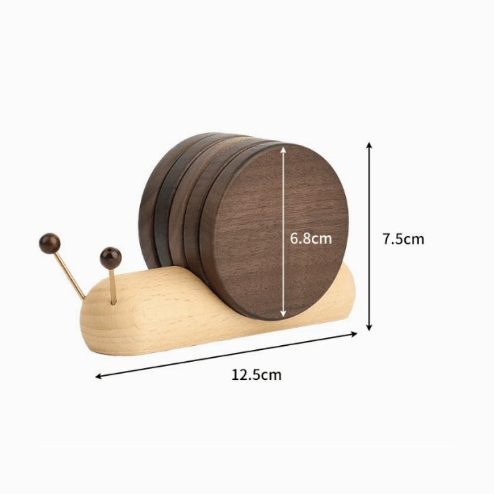 Wooden Insulated Coaster Snail Table Mat Creative Cup Mat  Home Decoration