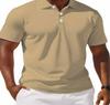 Men's Solid Color Button Short-Sleeve Polo Shirt