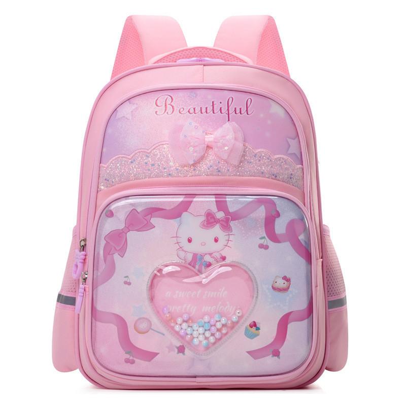 Adorable Cartoon Backpack For Kids Breathable Pu Material School Bag With Curved Straps