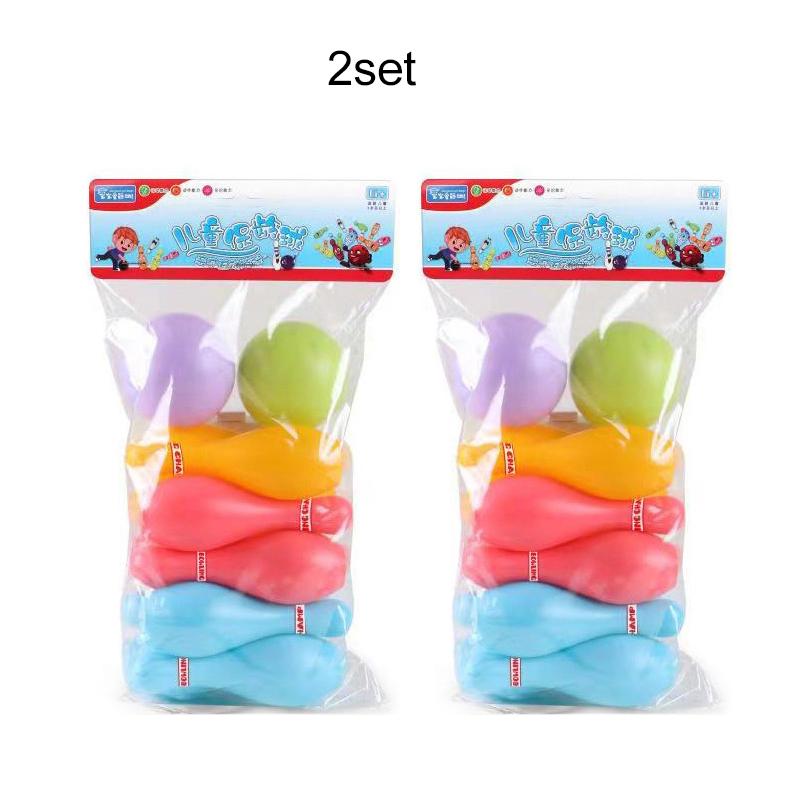 1/2set Mini Bowling Ball Plastic 10pins 2balls Indoor Sports and Entertainment Props Festival Party Interactive Games TMZ