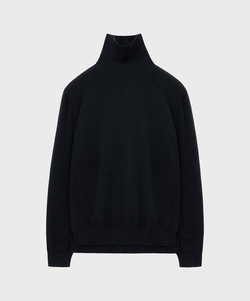 NOIRER Cashmere Cotton Turtleneck (Black)