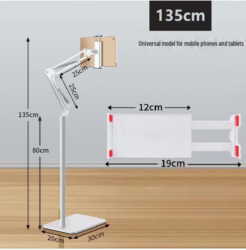 Freitragende Standhalterung für Tablet und Telefon, Metall, Karbonstahl, für den Einsatz am Bett und unterwegs