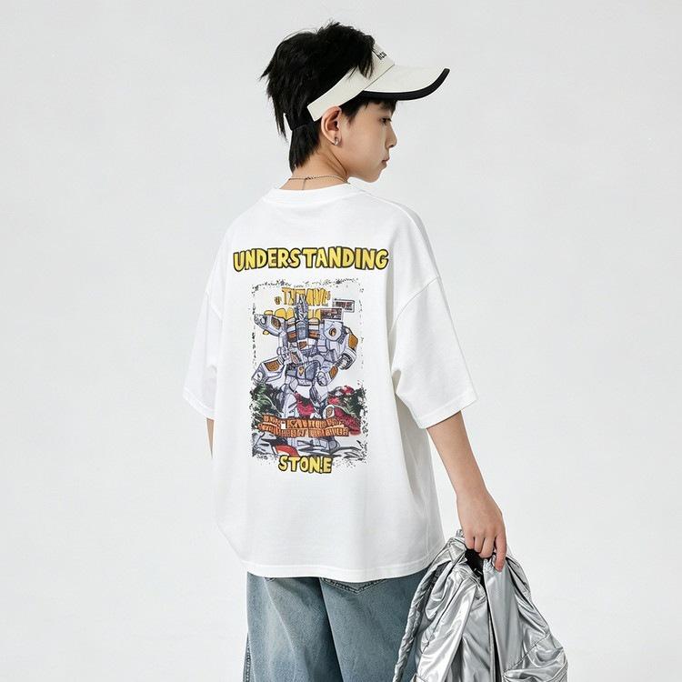 Kids Summer Set: Trendy Boys Loose T-Shirt & Casual Jeans 140cm