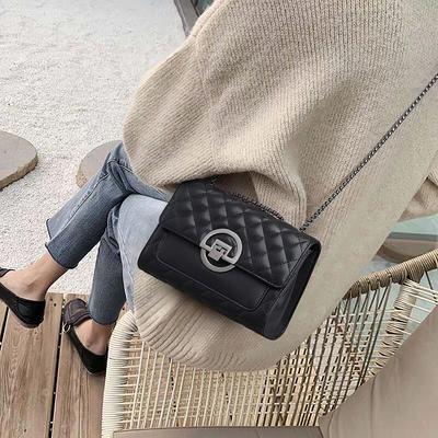 Kış Kadın Çapraz Askılı Çanta Yüksek Dereceli Doku Eşleşen Küçük Zincir Çanta Moda Omuz Çantası Küçük Kare Çanta