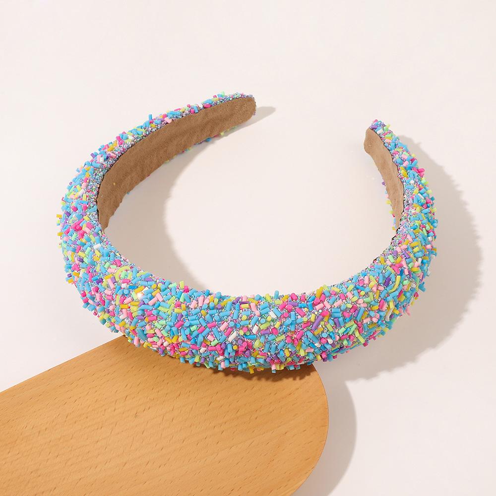 European and American Resin Wide-brimmed Headband Candy-colored Sponge Hair Hoops Women's Temperament Hairband Fashionable Hair