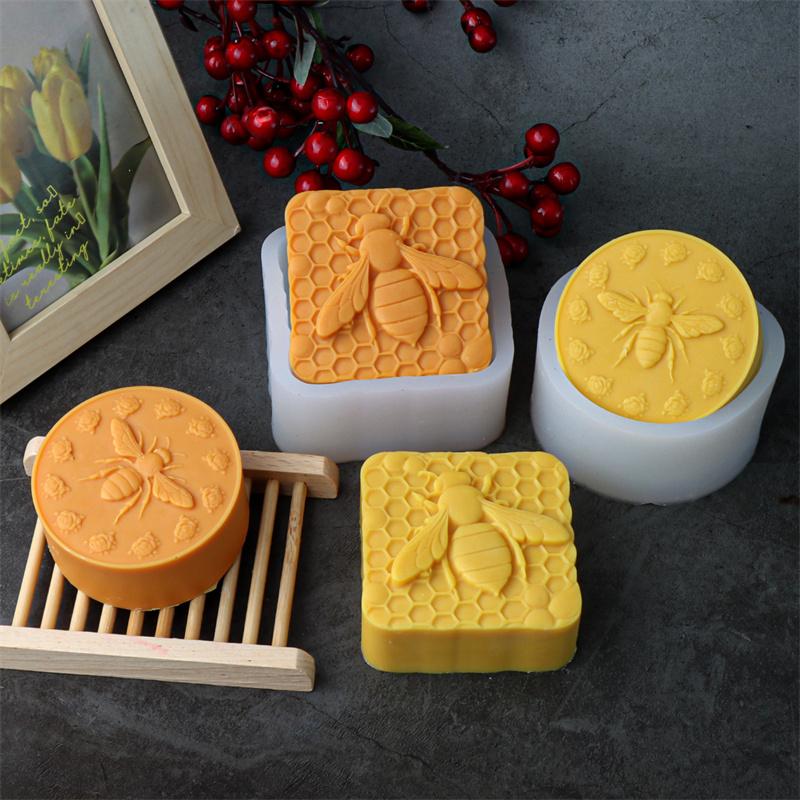 3D Bee Honeycomb Silicone Candle Mold DIY Geometric Hexagon Beehive Mold Making Beeswax Candles Soap Bees Hoenycomb Resin Mould