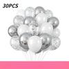 10 Zoll 30 Stück Glitzerpapier-Schnipsel Ballon-Set Dekoration Ballons Weihnachten Halloween Geburtstag Feiertag