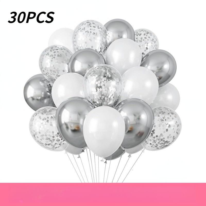 10 Zoll 30 Stück Glitzerpapier-Schnipsel Ballon-Set Dekoration Ballons Weihnachten Halloween Geburtstag Feiertag