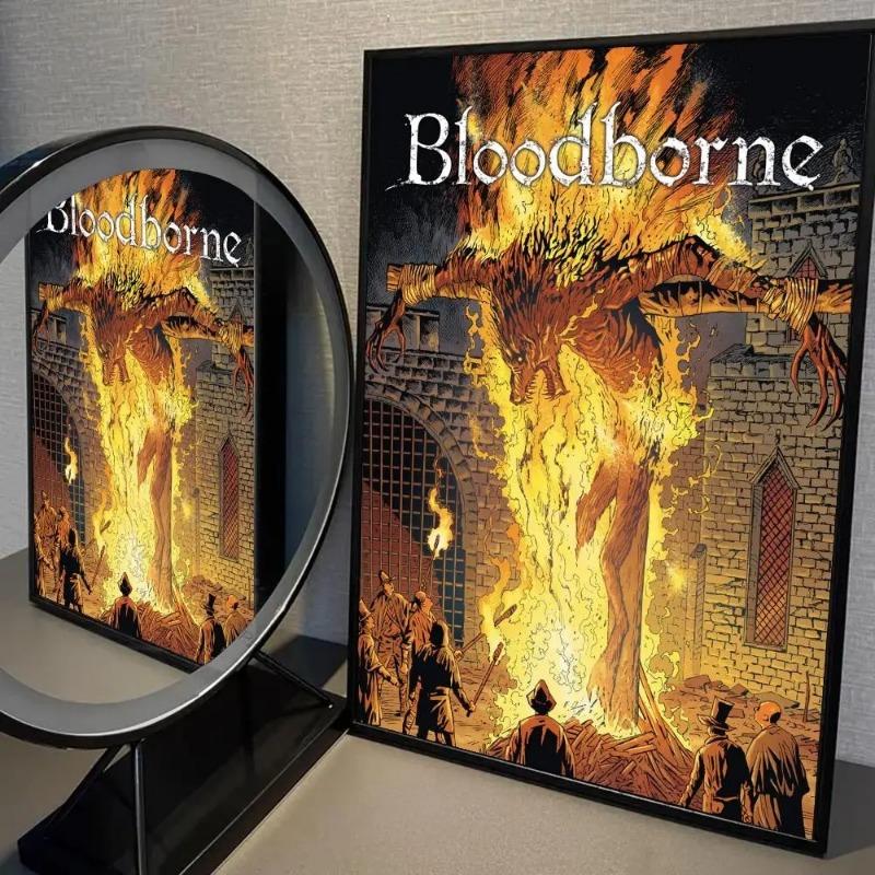 Dark Hunter Game Canvas Painting Poster Prints Vintage Bloodborne Room Home Bar Cafe Decor Aesthetic Art Wall Painting