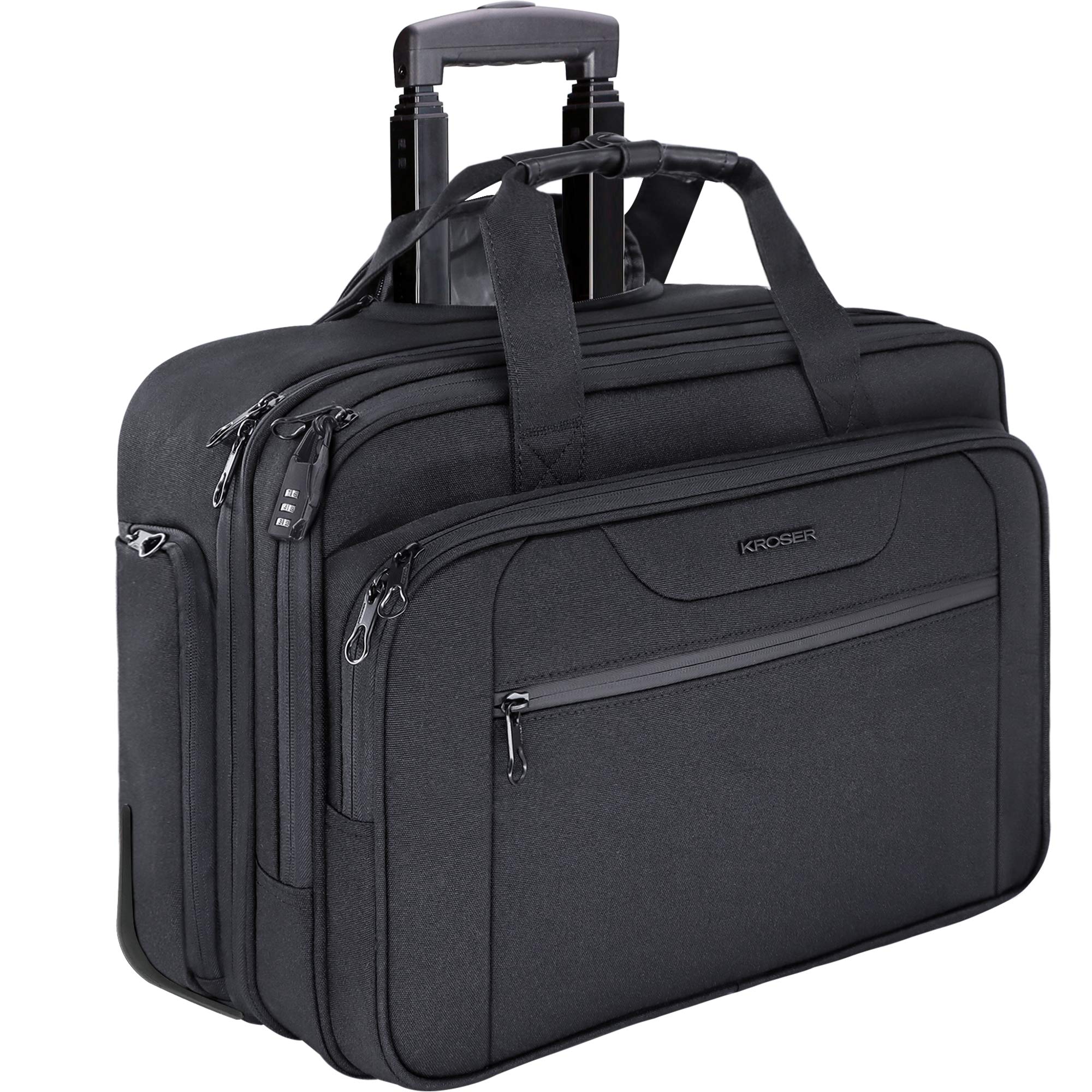 

Carry Business Rolling Совместимость с Inch с компьютером Quiet Water Black [KROSER] Чехол, Сумка, Портфель, Ручная кладь 17.3 ПК, Колесики, Сумка, Колесики,