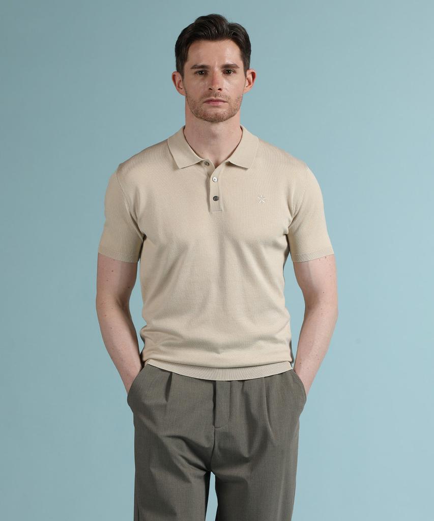 PANICALE Beige Viscose Blend Polo Knit (Type B)