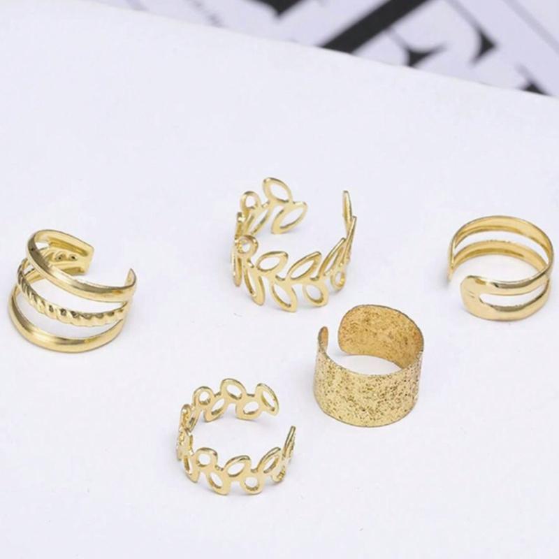 5pcs/Set Gold Bride Clip-On Earrings Set