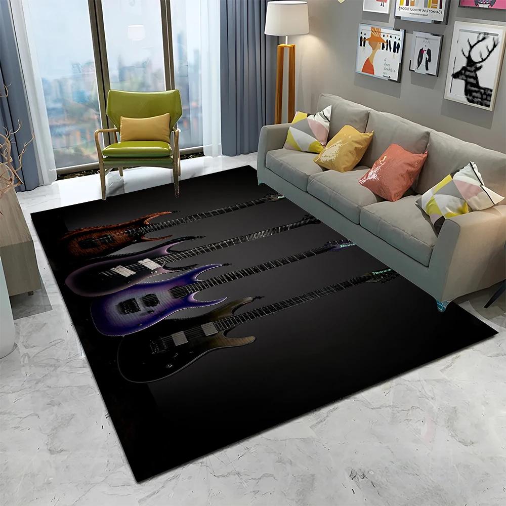 Electric Guitar 3D Classical Guitar Carpet Rug for Home Living Room Bedroom Sofa Doormat Decor,kids Area Rug Non-slip Floor Mat