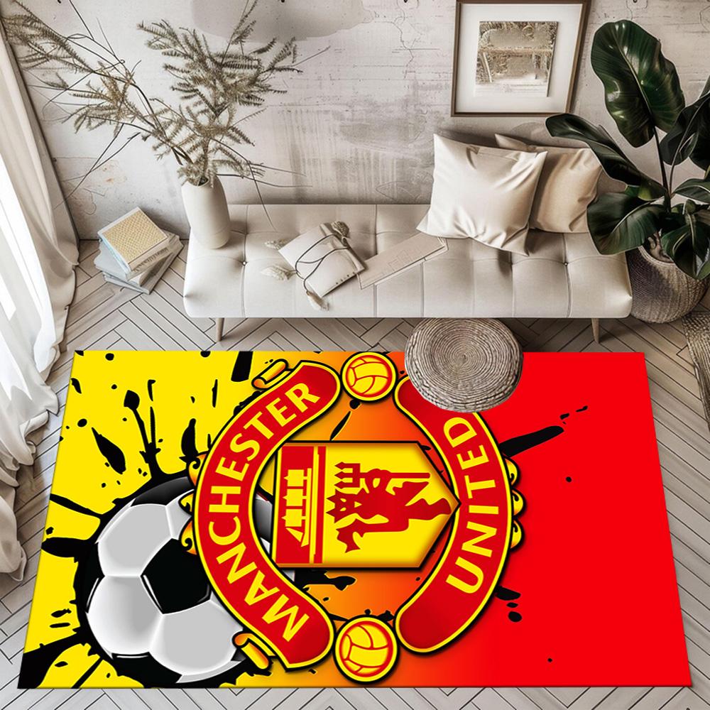 Manchester Fans Square rugs are a great choice for living rooms, bedrooms, home décor, and as gifts.