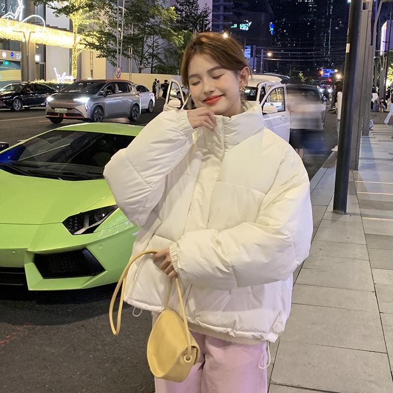 Herbst Winter Verdicken Warmer Parka Damen Lässig Süß Einfarbig Große Tasche Lockere Jacken Oberbekleidung