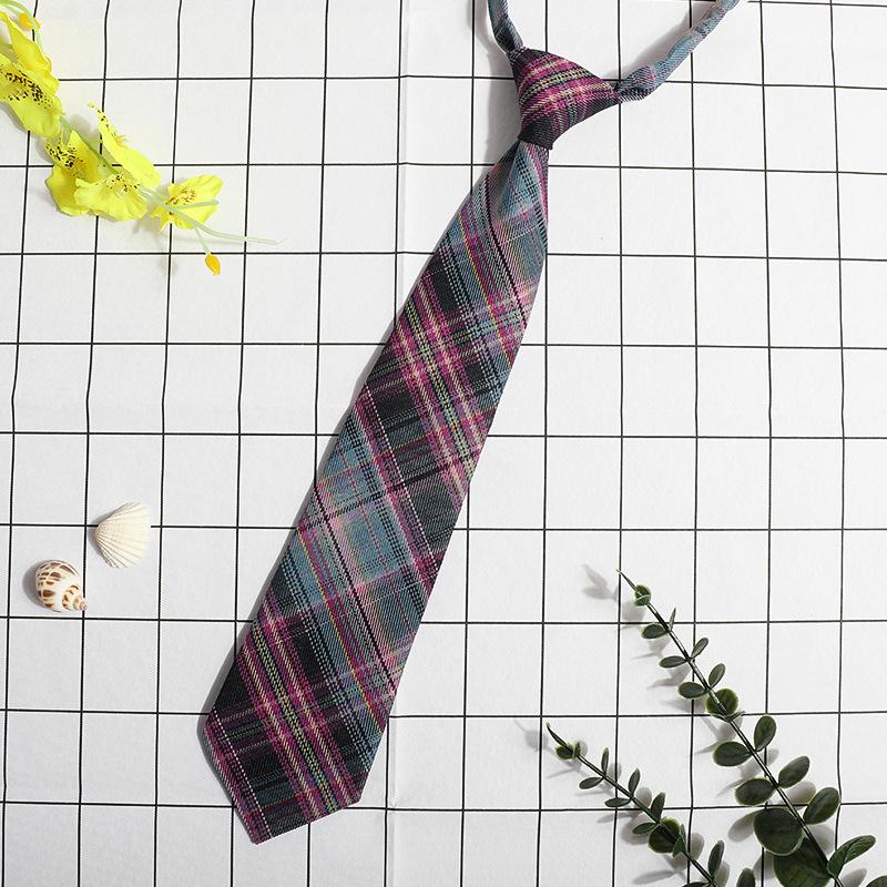 Jk Small Tie Female College Style Lazy Japanese Plaid Uniform Shirt Tie Student Ins Men'S And Women'S Short Styles Free Of Charge