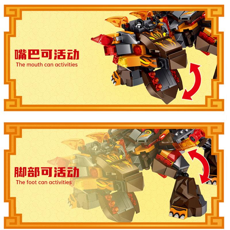 New Fire Heatwave Transforming Lava Flame Dragons Fightar Titan Season 14 Fly Building Blocks Classic Model Sets Bricks Kid Kit